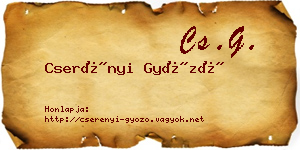Cserényi Győző névjegykártya